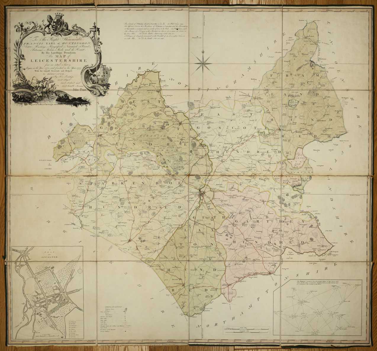 Fleckney Map Map of Leicestershire from an Actual Survey, Begun in the Year 1775 ...