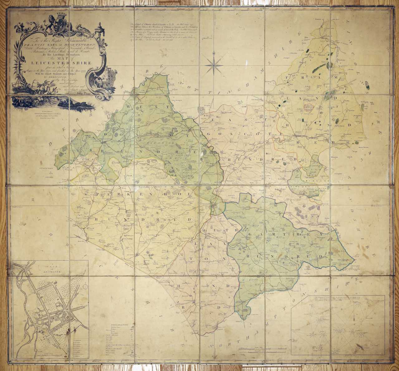 Fleckney Map Map of Leicestershire from an Actual Survey, Begun in the Year 1775 ...