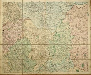 A Map of Ninety Miles by Seventy Five in which Chesterfield is the Centre, comprising the Counties of Derby and Nottingham part of the Counties of York, Lincoln, Rutland, Leicester