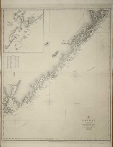 Norway South Coast Christiansand to Sando From the Norwegian charts of 1845-55