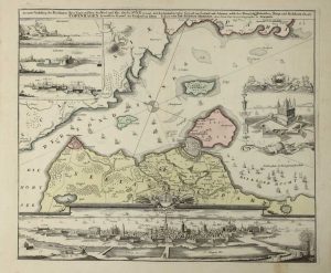 Accurate Vorstellung der Beruhmten Meer-Enge Zwischen der Nord und Ost See der Sund Genannt, mit der Berumliegenden Gegend von Seeland und Schonen nebst der Koniglich-Danischen Haupt und Residentz Stadt Copenhagen