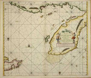 Pas-Kaart van de Golff de Guanaios. Met 't Canaal tusschen Yucatan en I. Cuba ...