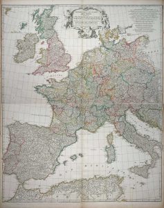 Premiere Partie de la Carte D'Europe Contenant La France, L'Alemagne, :'Italie, L'Espagne & Les Isles Britanniqs.