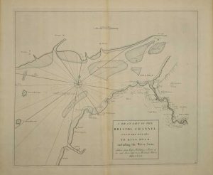 A Draught of the Bristol Channel from the Holmes to King Road, including the River Avon. taken from Capt. Holliday's Survey of the said River kept in ye Merchants Hall at Bristol.