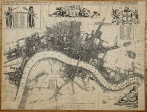 A Mapp of the Cityes of London & Westminster & Burrough of Southwark with their Suburbs as it is now Rebuilt since the late dreadfull Fire