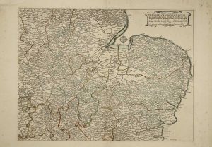The Mappe of Norfolke, Suffolke, Cambridgeshire, Bedford, Hartford, Buckingham, Oxford, Northapton, Warwick, Huntigto and Lecester Shires, & Rutland, part of Lincolne, Nottingh, Darbye, Glocester, & Barck Shires, & of the County of Essex