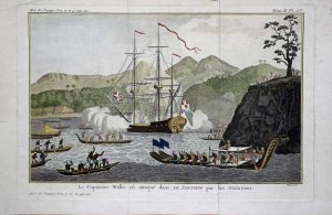 Le Capitaine Wallis est attaque dans le Dauphin par les Otahitiens