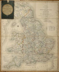 Cary's Reduction of his Large Map of England and Wales, with part of Scotland; Comprehending the whole of the Turnpike Roads, With the Great Rivers and the Course of the different Navigable Canals ...