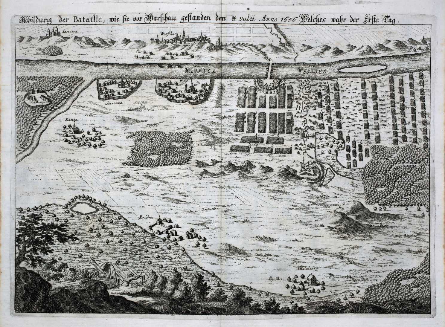 Abbildung der Bataille, wie sie vor Warschau gestanden den 28 Julii