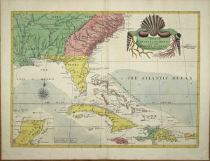 A Map of Carolina, Florida and the Bahama Islands with Adjacent Parts