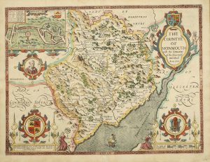 The County of Monmouth with the sittuation of hte Shire-towe Described Ann 1610