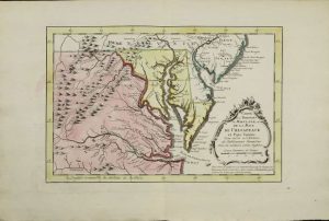 Carte de la Virginie et du Maryland, ou de la Baie de Chesapeack et Pays Voisins