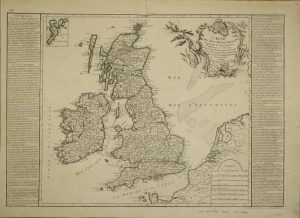 Carte des Isles Britanniques Comprenent les trois Royaumes d'Angleterre et d'Ecosse dans la Grande Bretagne, d'Irelande ...