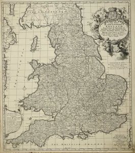 A New Mapp of the Kingdome of England, Representing the Princedome of Wales, and other Provinces, Cities, Market Towns, with the Roads ...