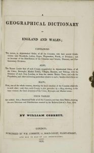 A Geographical Dictionary of England and Wales