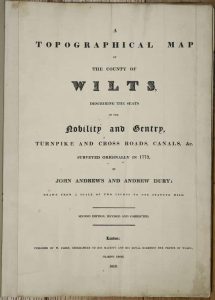 A Topographical Map of the County of Wilts. Describing the Seats of the Nobility and Gentry, Turnpike and Cross Roads, Canals, etc.