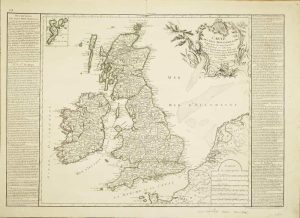Carte des Isles Britanniques Comprenent les trois Royaumes d'Angleterre et d'Ecosse dans la Grande Bretagne, d'Irelande ...