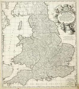 A New Mapp of the Kingdome of England, Representing the Princedome of Wales, and other Provinces, Cities, Market Towns, with the Roads ...