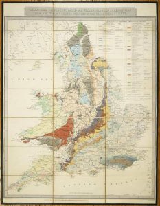 Geological Map of England and Wales reduced by permission from the map in 6 sheets published by the Geological Society