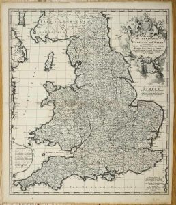 A New Mapp of the Kingdome of England and Wales Containing all the Cities, Market Towns, with the Roads ...