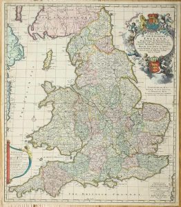 A New Mapp of the Kingdome of England, Representing the Princedome of Wales, and other Provinces, Cities, Market Towns, with the Roads ...