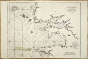 5e Carte Particuliere des Costes de Bretagne Contenant les Environs de la Rade de Brest Levée et Gravée Par Ordre de Roy. A Paris. 1693