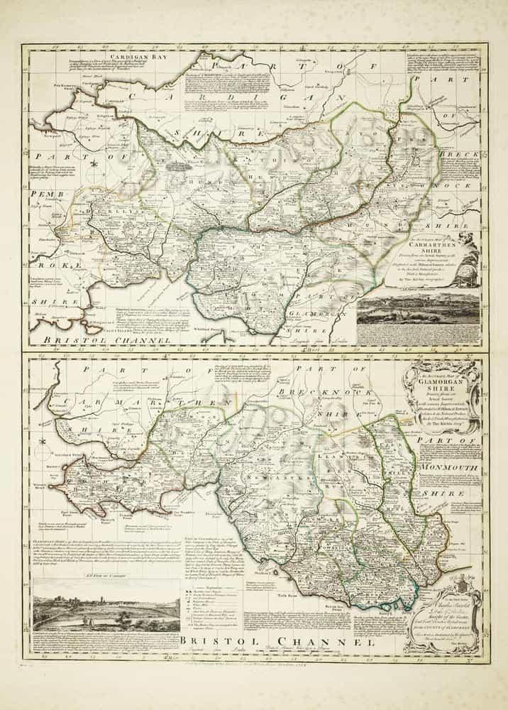 Carhampton Map An Accurate Map of Carmarthen Shire/ An Accurate Map of Glamorgan Shire