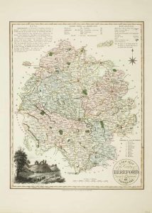 A New Map of the County of Hereford Divided into Hundreds.