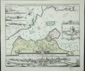 Accurate Vorstellung der Beruhmten Meer-Enge Zwischen der Nord und Ost See der Sund Genannt, mit der Berumliegenden Gegend von Seeland und Schonen nebst der Koniglich-Danischen Haupt und Residentz Stadt Copenhagen