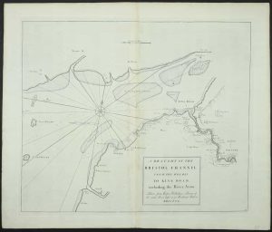 A Draught of the Bristol Channel from the Holmes to King Road, including the River Avon. taken from Capt. Holliday's Survey of the said River kept in ye Merchants Hall at Bristol.
