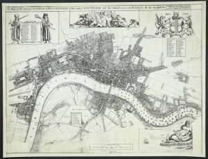 A Mapp of the Cityes of London & Westminster & Burrough of Southwark with their Suburbs as it is now Rebuilt since the late dreadfull Fire