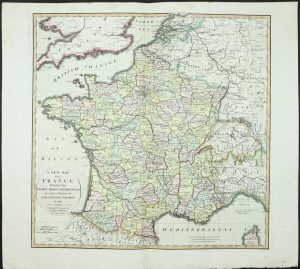 A New Map of France Divided into Eighty-Three Departments According to the Decree of the National Assembly in 1790.